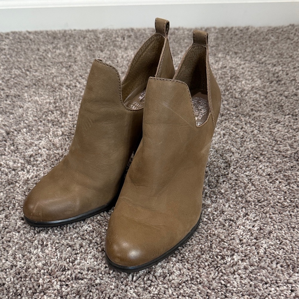 Women's Vince Camuto Tan Ankle Booties - Casual Slip-On Style